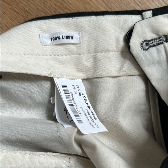 Zara Black Chinos Classic Flat Front Design 100% linen - Picture 5 of 6